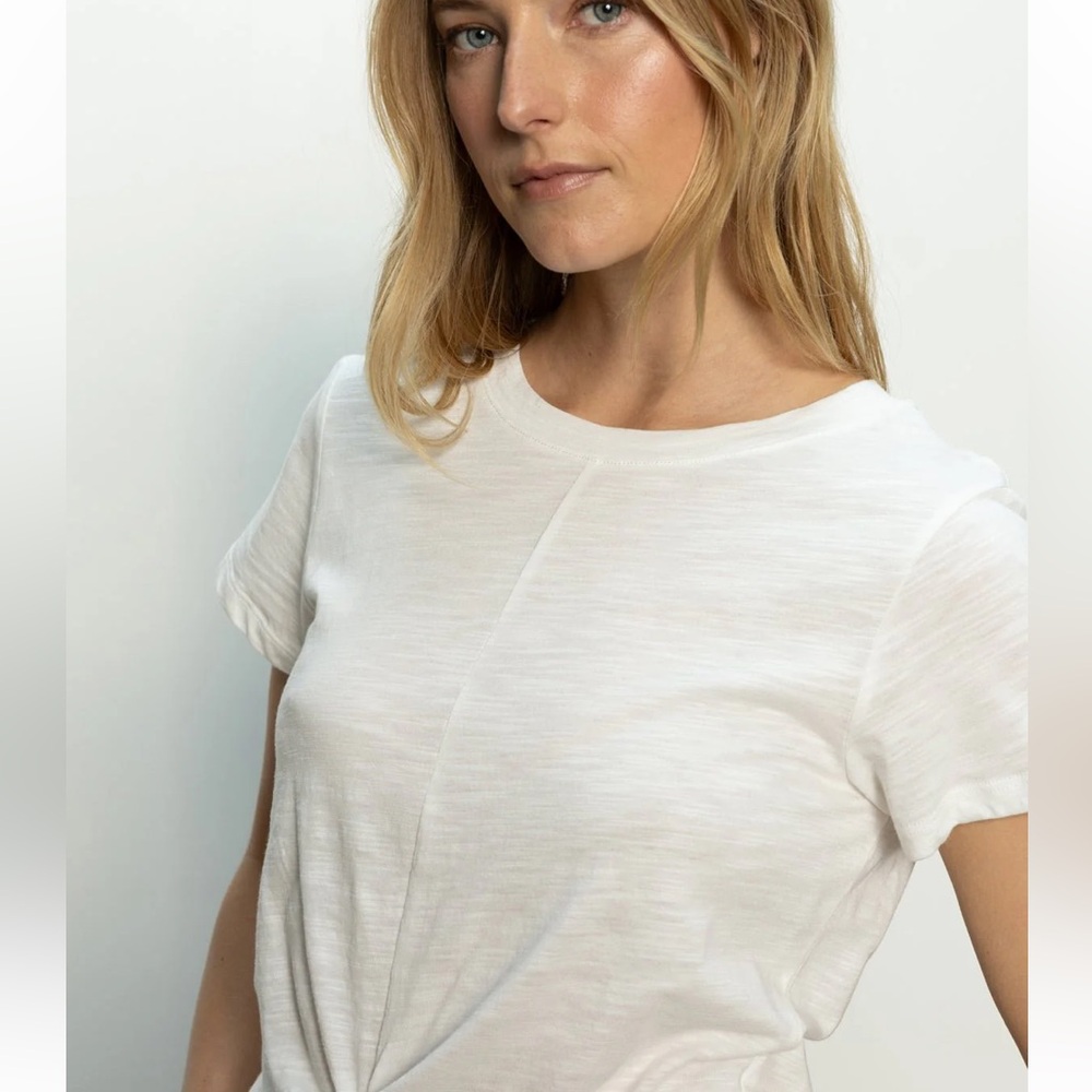SANCTUARY HIGHSTREET CROP TEE WHITE SZ SMALL Short Sleeve Wrapped Front - Picture 5 of 13